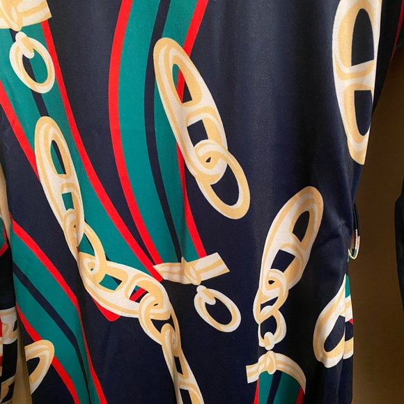 New Black Chain Link Print Dress - Picture 8 of 8